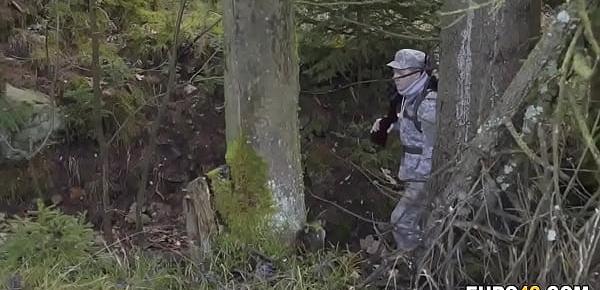  Soldier voyeur an interracial fuck from the woods